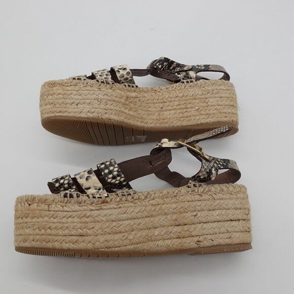 BNIB - La Cord Blanche espadrille platform heels in snake print - Picture 5 of 8